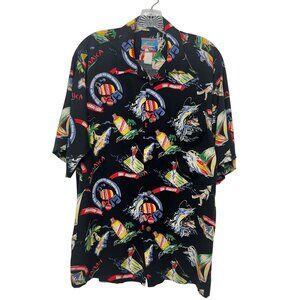 Joe Kealoha By Reyn Spooner Hawaiian Montego Bay Jamaica Shirt Men's  size L